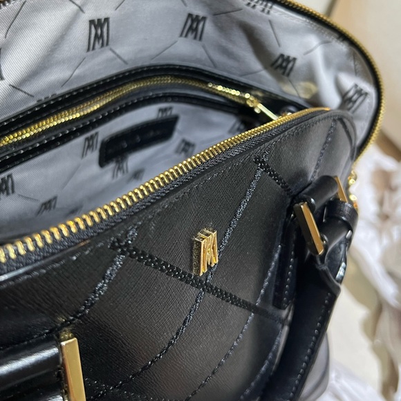 Antonio Melani Black Leather Satchel - Picture 9 of 14